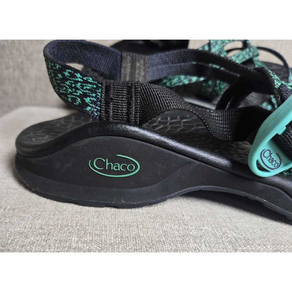 Chaco Women’s Hiking Sandals Black Teal Toe Loop Adjustable Straps Outdoor S 10 - Picture 5 of 13